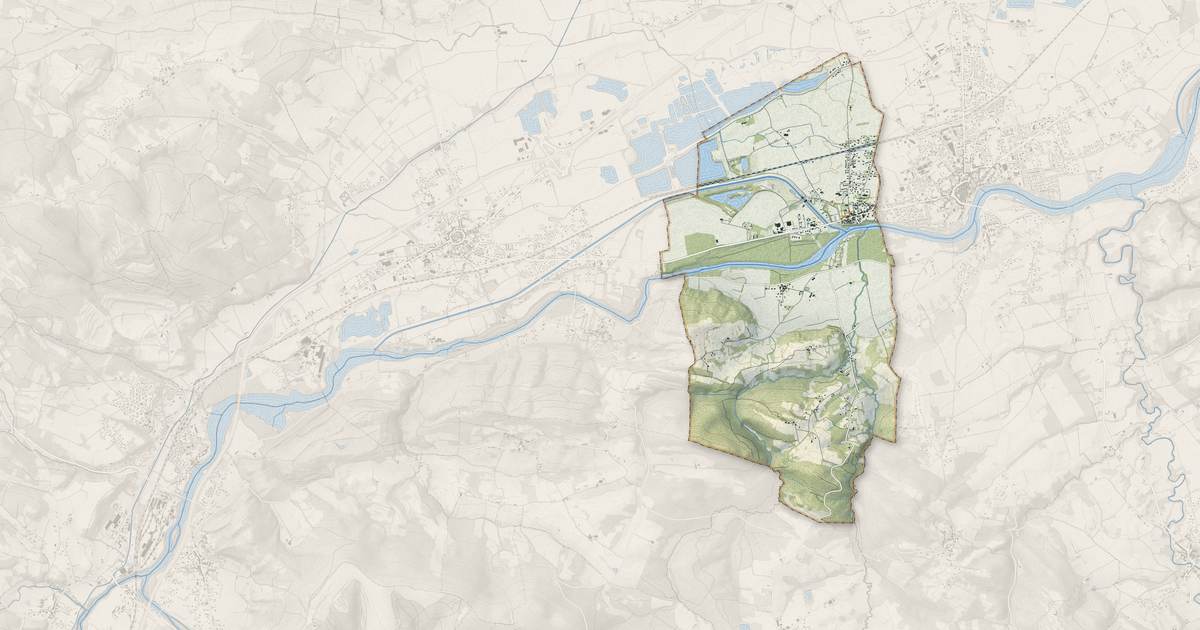 Portrait cartographique de Palaminy : relief, eau, forêts, bâti et voies, calculés à partir des données de l'IGN