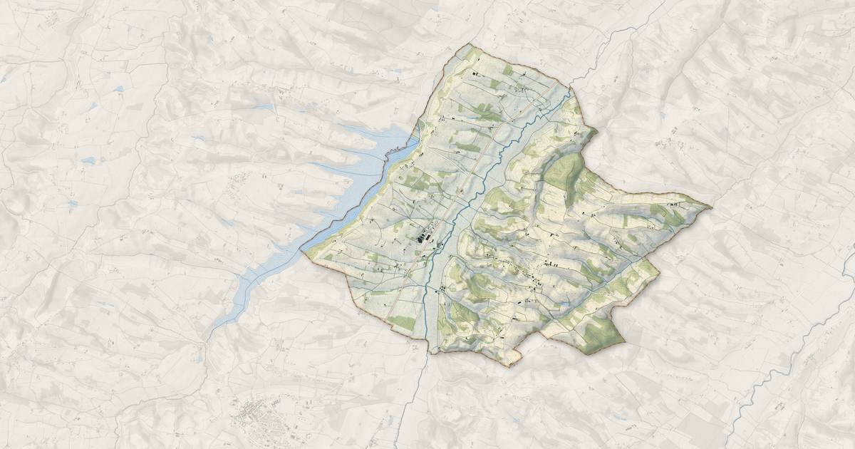 Portrait cartographique de Péguilhan : relief, eau, forêts, bâti et voies, calculés à partir des données de l'IGN