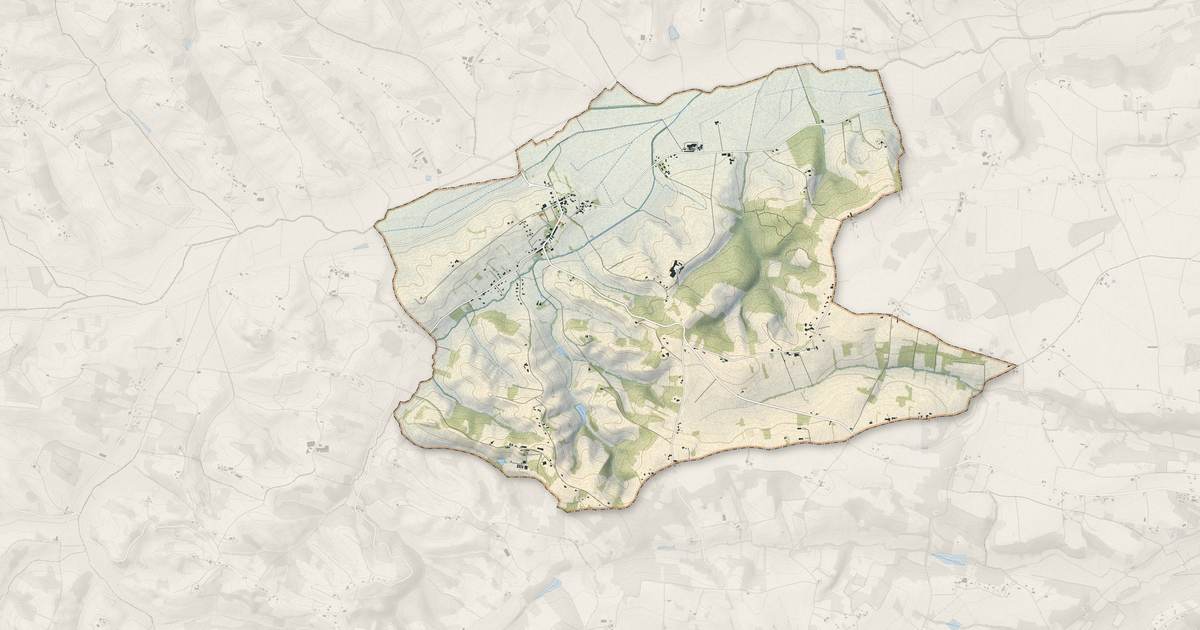 Portrait cartographique de Pouy-de-Touges : relief, eau, forêts, bâti et voies, calculés à partir des données de l'IGN