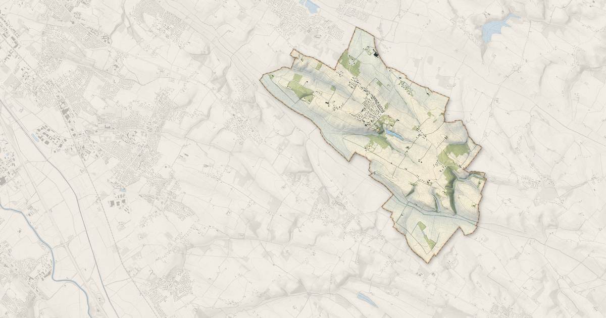 Portrait cartographique de Préserville : relief, eau, forêts, bâti et voies, calculés à partir des données de l'IGN