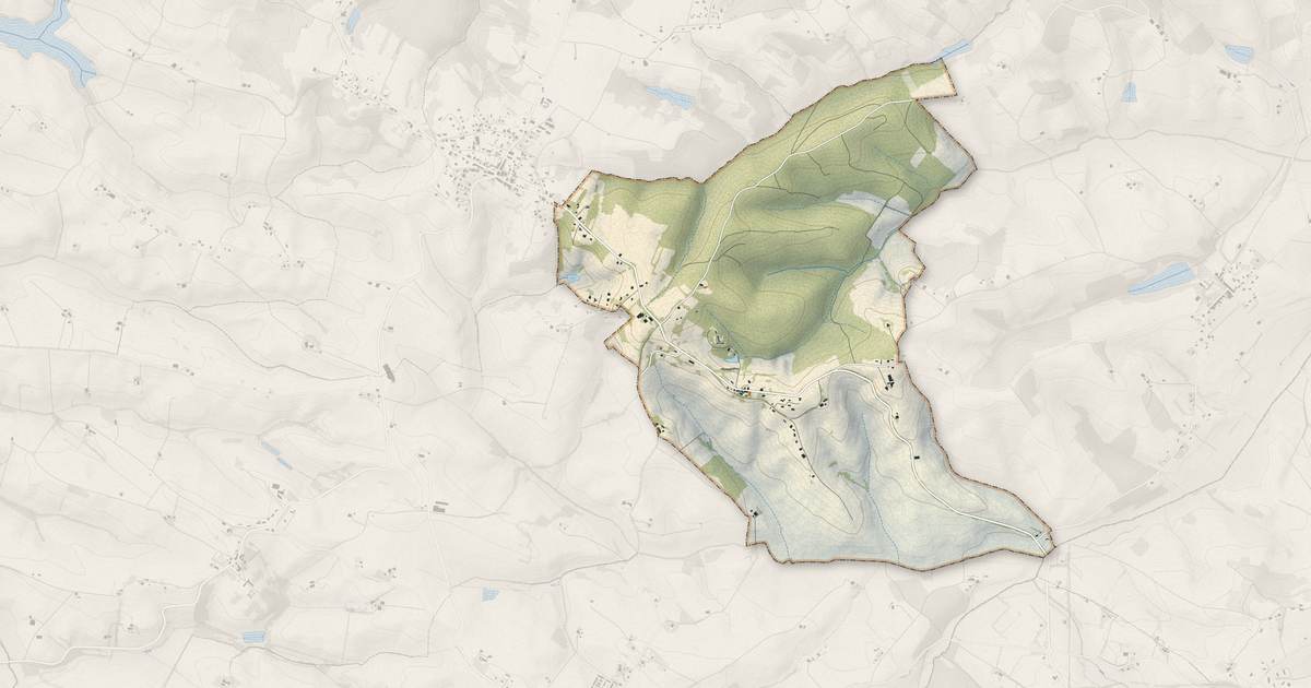 Portrait cartographique de Puysségur : relief, eau, forêts, bâti et voies, calculés à partir des données de l'IGN
