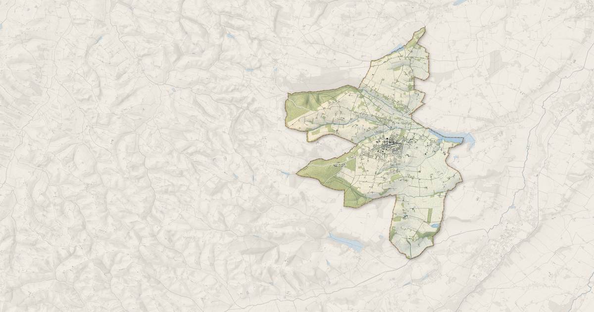 Portrait cartographique de Rieumes : relief, eau, forêts, bâti et voies, calculés à partir des données de l'IGN