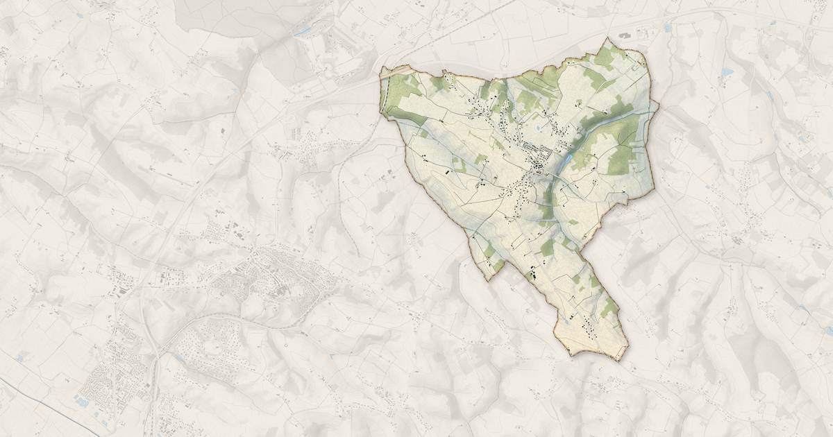 Portrait cartographique de Roquesérière : relief, eau, forêts, bâti et voies, calculés à partir des données de l'IGN