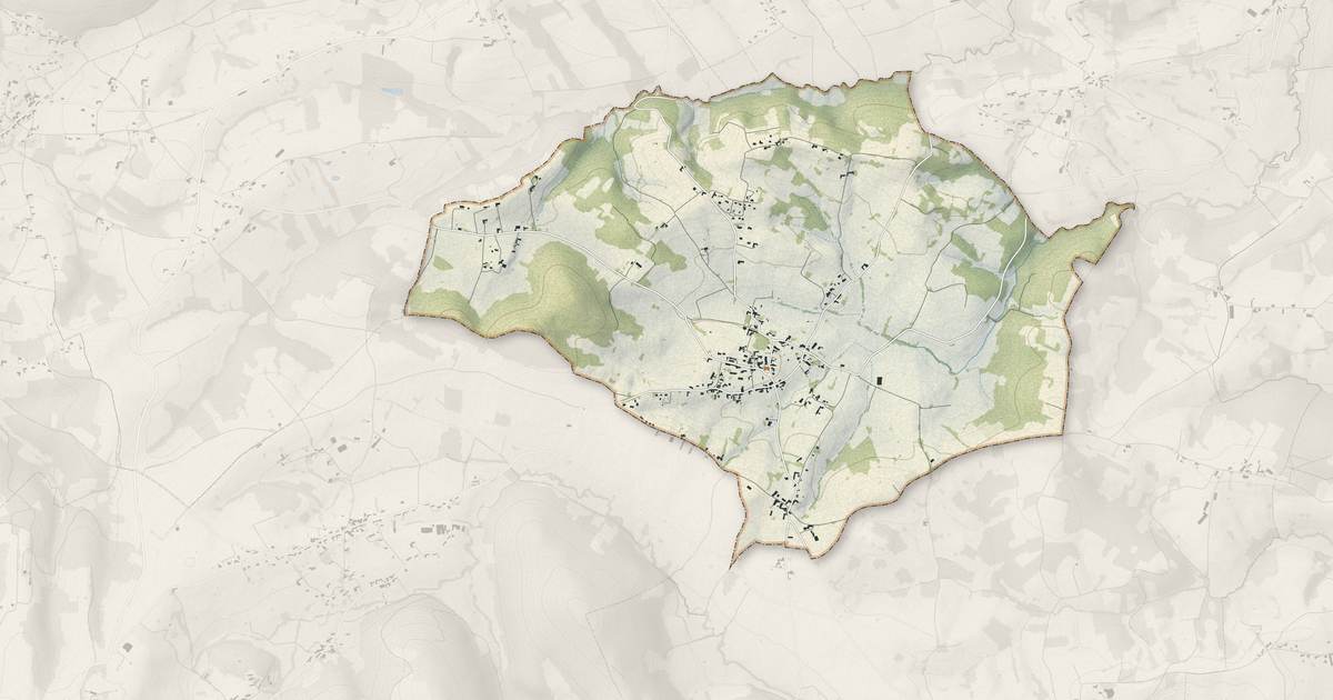 Portrait cartographique de Rouède : relief, eau, forêts, bâti et voies, calculés à partir des données de l'IGN