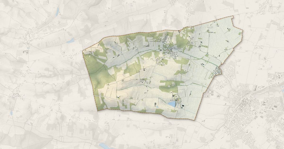 Portrait cartographique de Saiguède : relief, eau, forêts, bâti et voies, calculés à partir des données de l'IGN