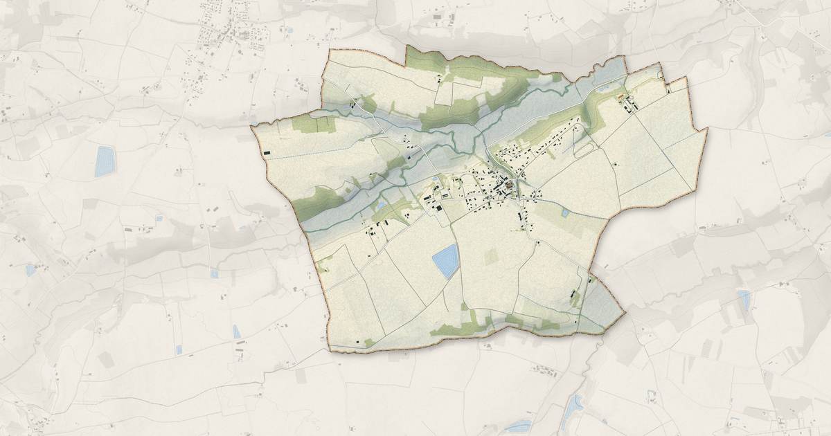 Portrait cartographique de Saint-Cézert : relief, eau, forêts, bâti et voies, calculés à partir des données de l'IGN