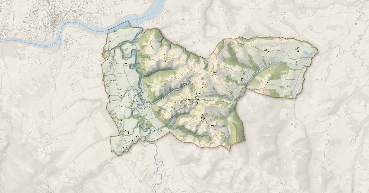 Portrait cartographique de Saint-Christaud : relief, eau, forêts, bâti et voies, calculés à partir des données de l'IGN