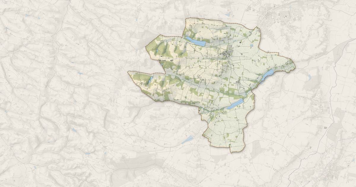 Portrait cartographique de Sainte-Foy-de-Peyrolières : relief, eau, forêts, bâti et voies, calculés à partir des données de l'IGN