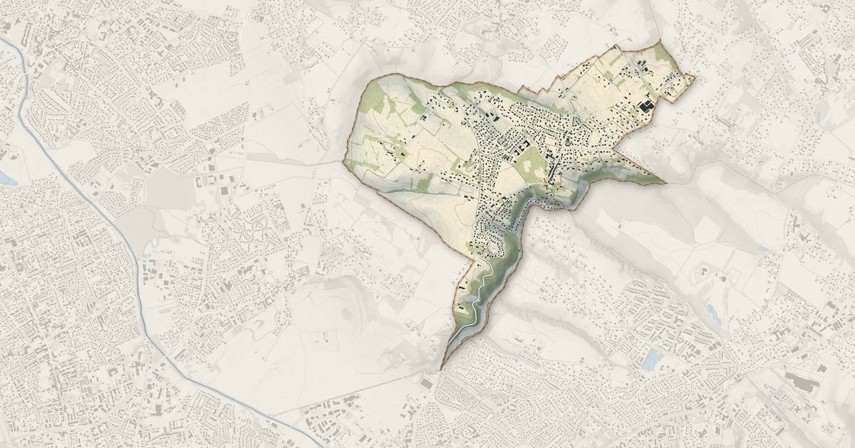 Portrait cartographique de Saint-Geniès-Bellevue : relief, eau, forêts, bâti et voies, calculés à partir des données de l'IGN