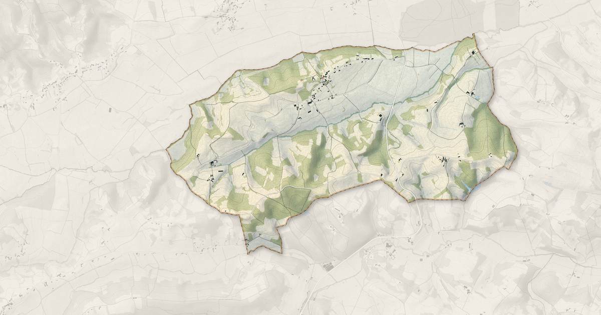 Portrait cartographique de Saint-Lary-Boujean : relief, eau, forêts, bâti et voies, calculés à partir des données de l'IGN