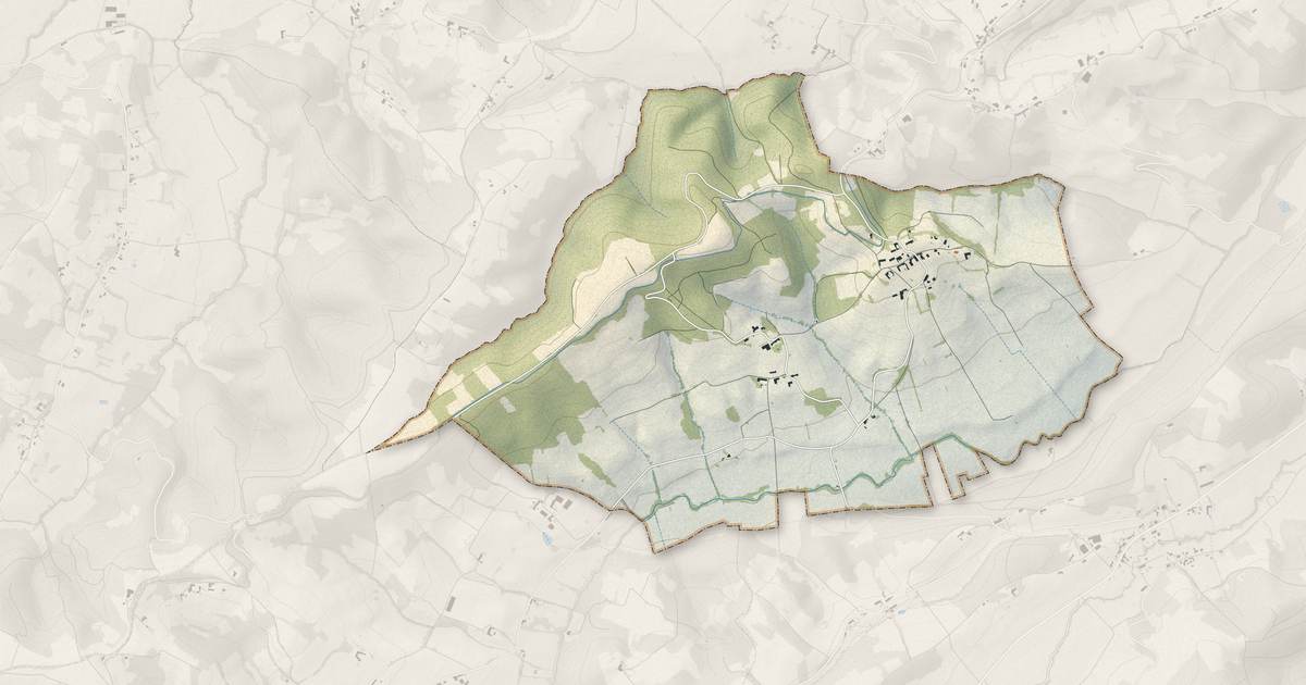 Portrait cartographique de Saint-Loup-en-Comminges : relief, eau, forêts, bâti et voies, calculés à partir des données de l'IGN