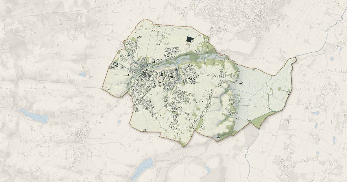 Portrait cartographique de Saint-Lys : relief, eau, forêts, bâti et voies, calculés à partir des données de l'IGN