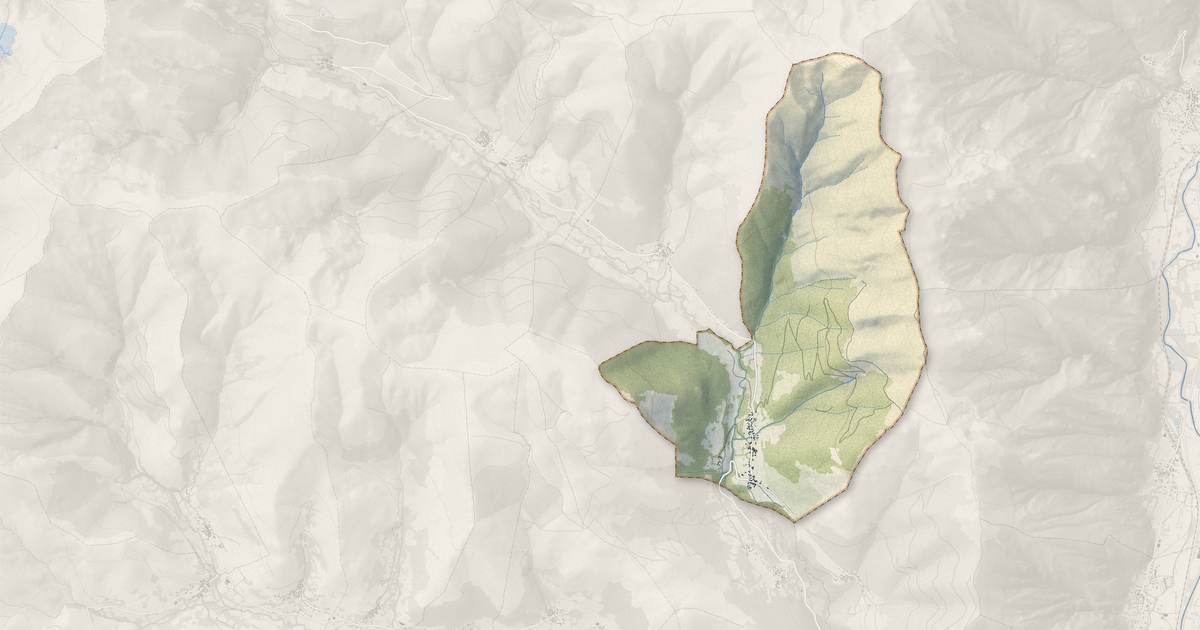 Portrait cartographique de Saint-Paul-d'Oueil : relief, eau, forêts, bâti et voies, calculés à partir des données de l'IGN