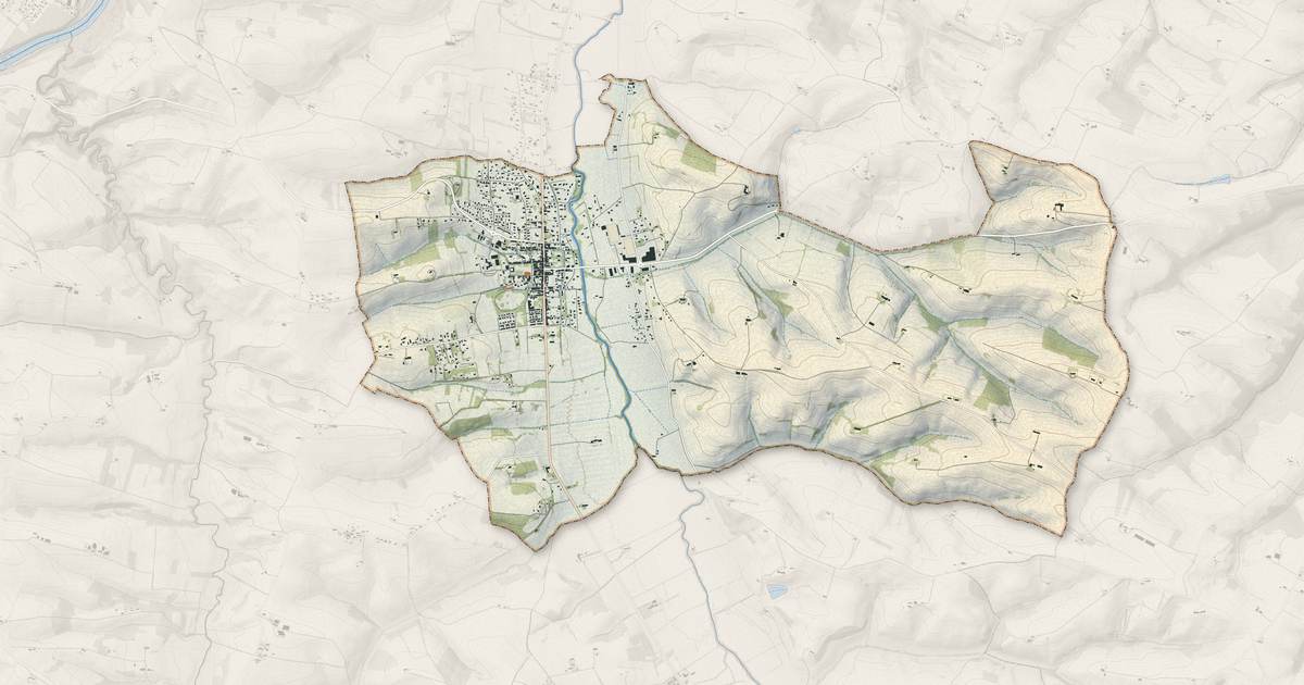 Portrait cartographique de Saint-Sulpice-sur-Lèze : relief, eau, forêts, bâti et voies, calculés à partir des données de l'IGN