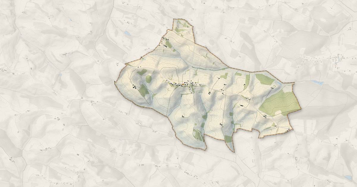 Portrait cartographique de Sajas : relief, eau, forêts, bâti et voies, calculés à partir des données de l'IGN