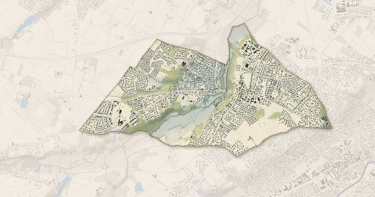 Portrait cartographique de La Salvetat-Saint-Gilles : relief, eau, forêts, bâti et voies, calculés à partir des données de l'IGN