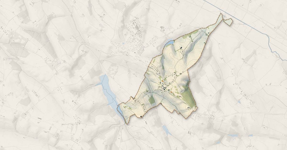 Portrait cartographique de Saussens : relief, eau, forêts, bâti et voies, calculés à partir des données de l'IGN
