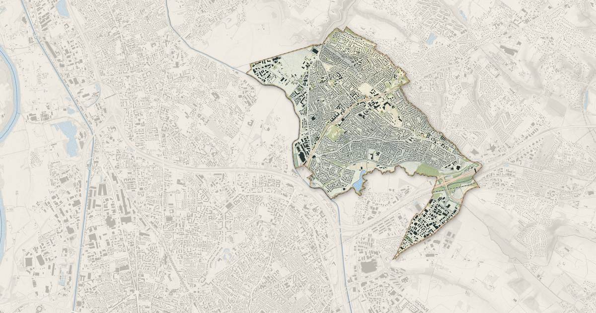 Portrait cartographique de L'Union : relief, eau, forêts, bâti et voies, calculés à partir des données de l'IGN