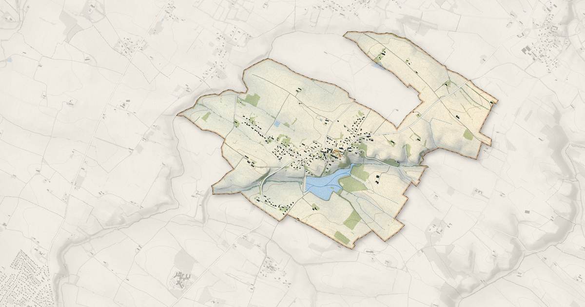 Portrait cartographique de Vallègue : relief, eau, forêts, bâti et voies, calculés à partir des données de l'IGN