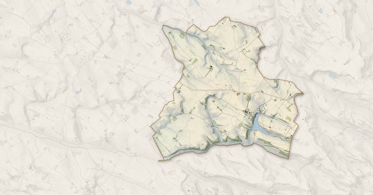 Portrait cartographique de Vaux : relief, eau, forêts, bâti et voies, calculés à partir des données de l'IGN