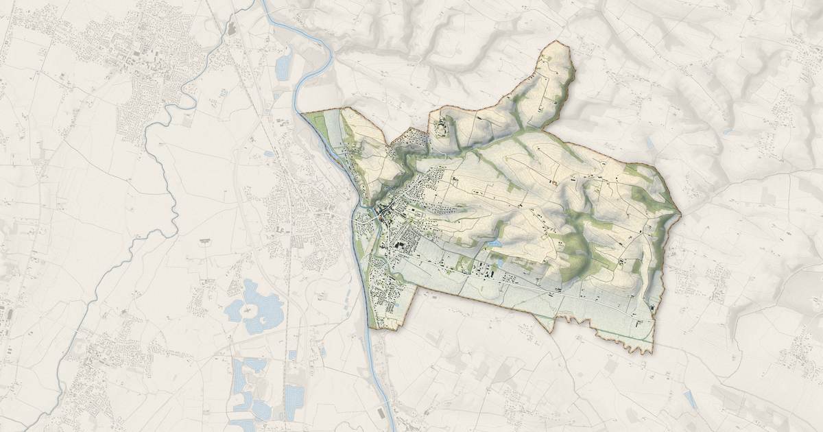 Portrait cartographique de Venerque : relief, eau, forêts, bâti et voies, calculés à partir des données de l'IGN