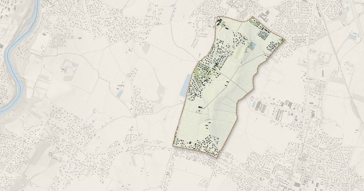 Portrait cartographique de Villate : relief, eau, forêts, bâti et voies, calculés à partir des données de l'IGN