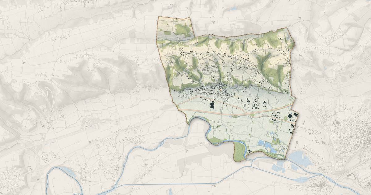 Portrait cartographique de Villeneuve-de-Rivière : relief, eau, forêts, bâti et voies, calculés à partir des données de l'IGN