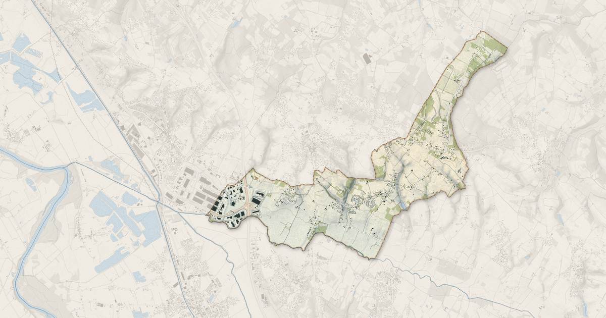 Portrait cartographique de Villeneuve-lès-Bouloc : relief, eau, forêts, bâti et voies, calculés à partir des données de l'IGN