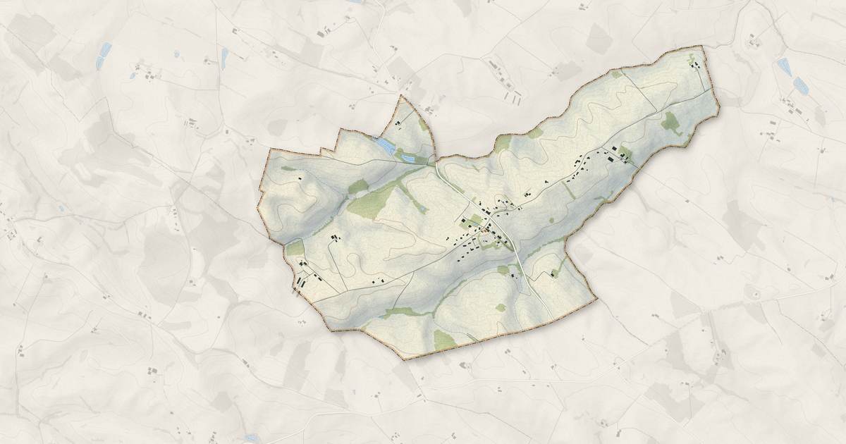 Portrait cartographique de Augnax : relief, eau, forêts, bâti et voies, calculés à partir des données de l'IGN