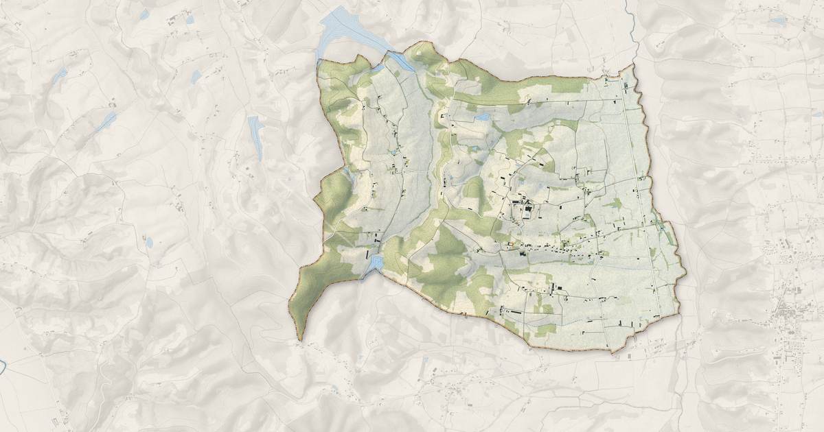 Portrait cartographique de Aux-Aussat : relief, eau, forêts, bâti et voies, calculés à partir des données de l'IGN