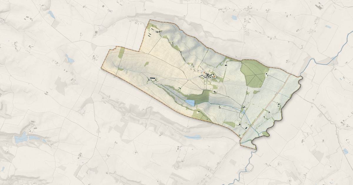Portrait cartographique de Avensac : relief, eau, forêts, bâti et voies, calculés à partir des données de l'IGN