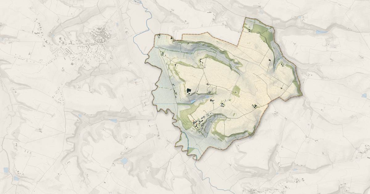 Portrait cartographique de Avezan : relief, eau, forêts, bâti et voies, calculés à partir des données de l'IGN