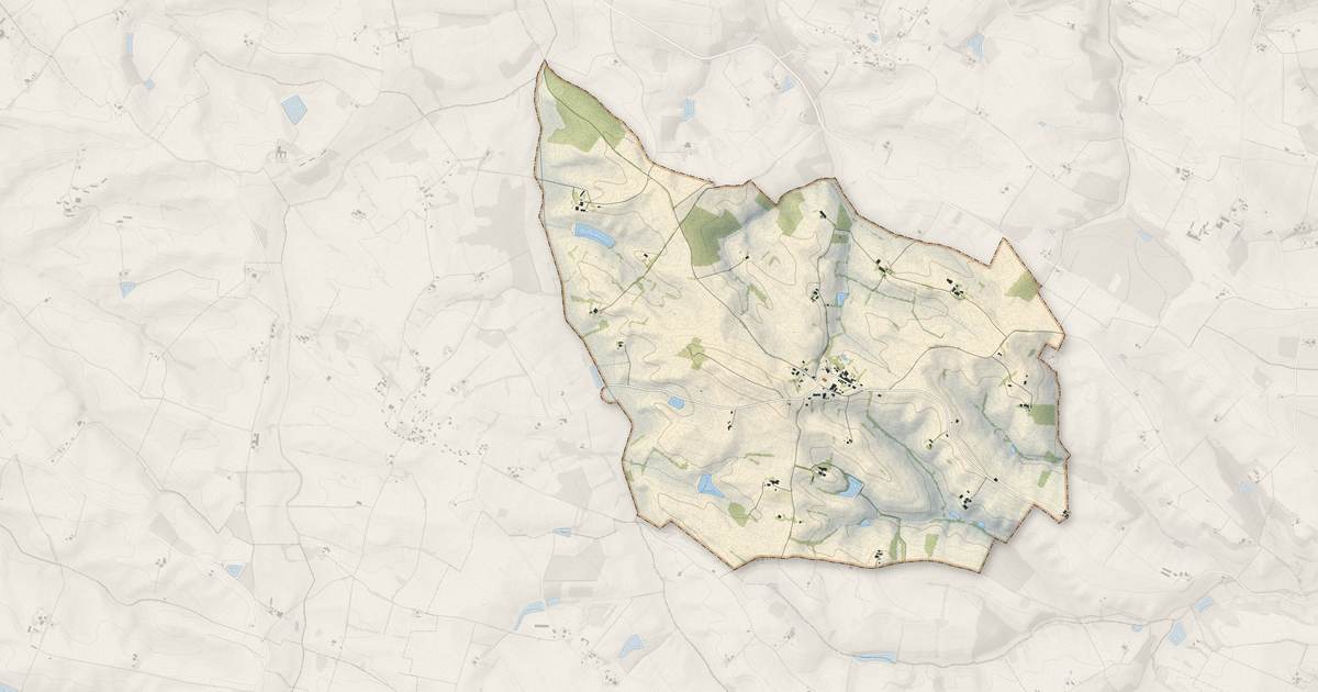 Portrait cartographique de Bajonnette : relief, eau, forêts, bâti et voies, calculés à partir des données de l'IGN