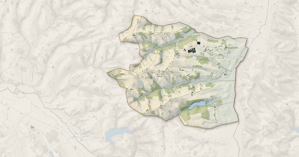 Portrait cartographique de Bars : relief, eau, forêts, bâti et voies, calculés à partir des données de l'IGN