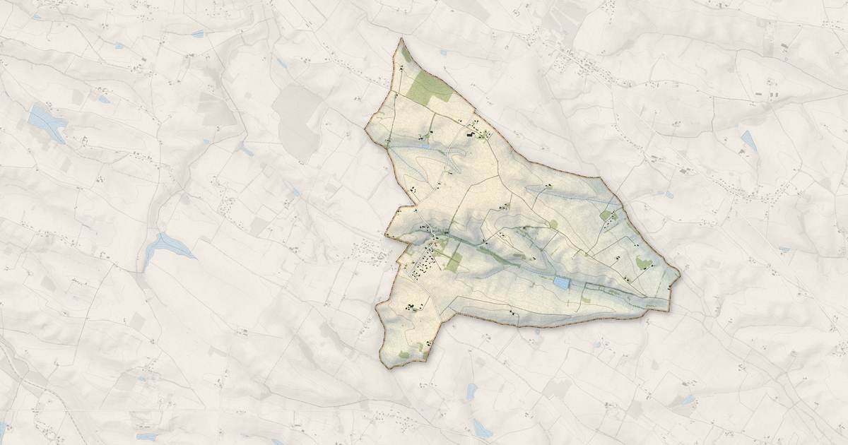 Portrait cartographique de Beaupuy : relief, eau, forêts, bâti et voies, calculés à partir des données de l'IGN