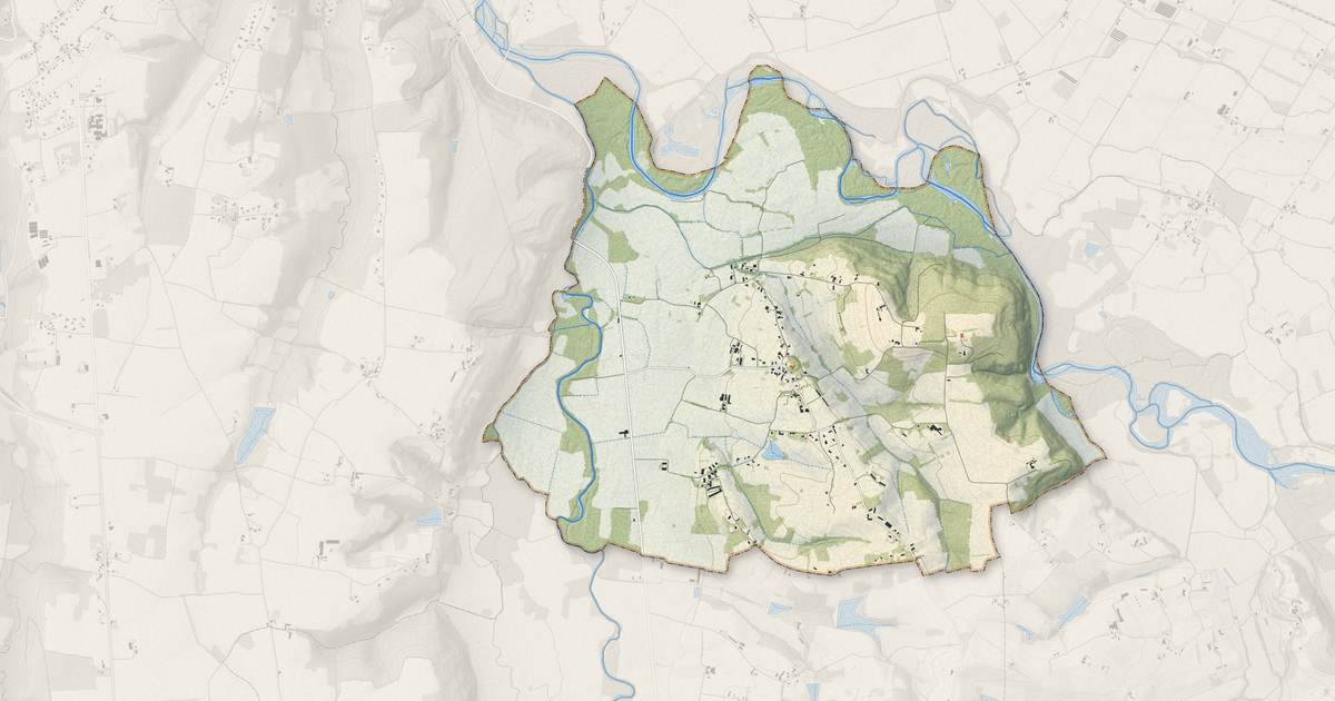 Portrait cartographique de Bernède : relief, eau, forêts, bâti et voies, calculés à partir des données de l'IGN