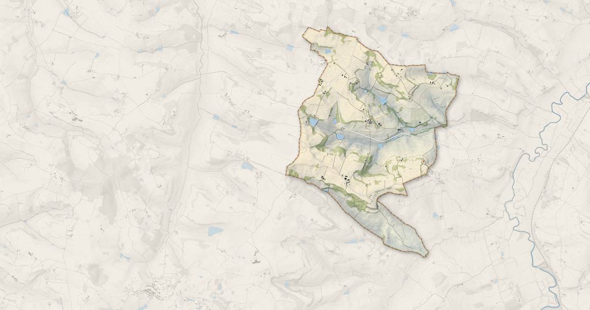 Portrait cartographique de Berrac : relief, eau, forêts, bâti et voies, calculés à partir des données de l'IGN