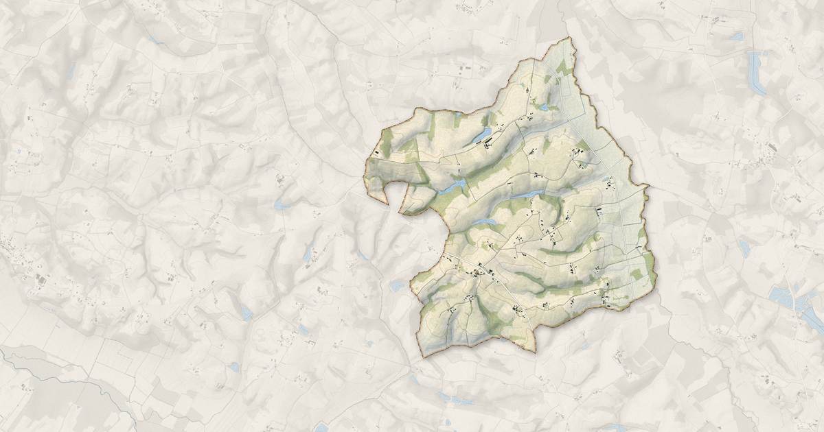 Portrait cartographique de Bourrouillan : relief, eau, forêts, bâti et voies, calculés à partir des données de l'IGN
