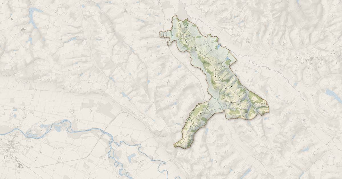 Portrait cartographique de Bouzon-Gellenave : relief, eau, forêts, bâti et voies, calculés à partir des données de l'IGN