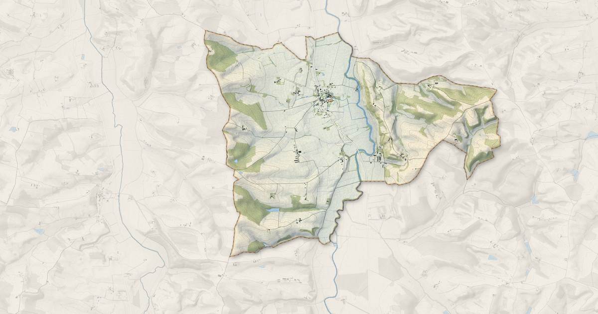 Portrait cartographique de Le Brouilh-Monbert : relief, eau, forêts, bâti et voies, calculés à partir des données de l'IGN