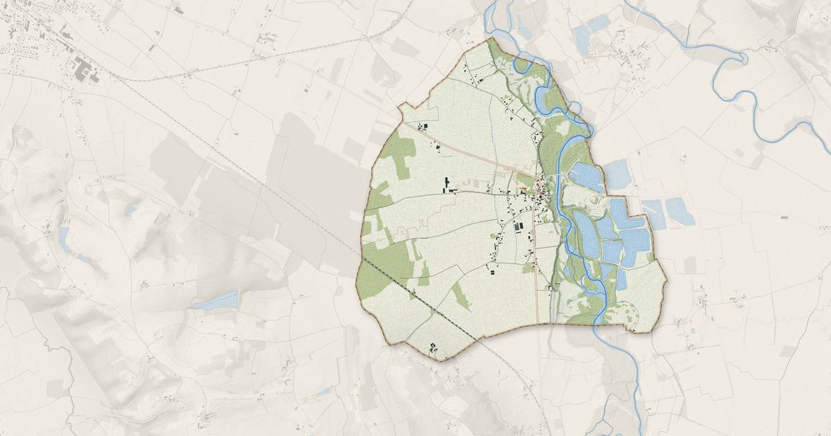 Portrait cartographique de Cahuzac-sur-Adour : relief, eau, forêts, bâti et voies, calculés à partir des données de l'IGN
