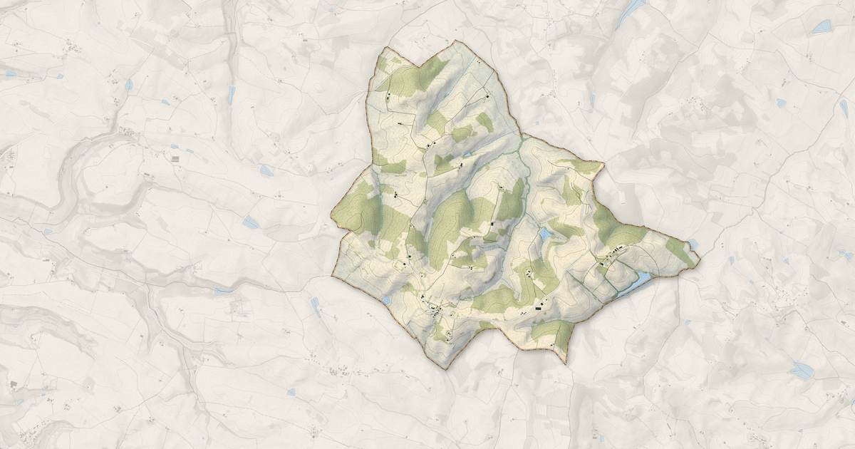 Portrait cartographique de Castéron : relief, eau, forêts, bâti et voies, calculés à partir des données de l'IGN
