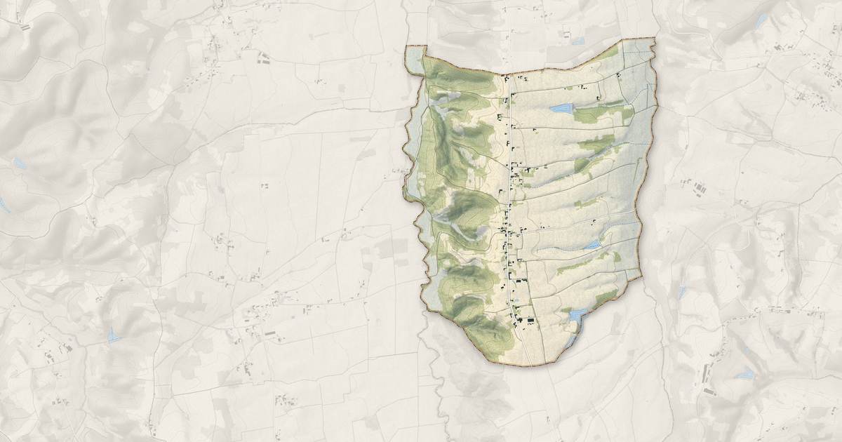 Portrait cartographique de Castex : relief, eau, forêts, bâti et voies, calculés à partir des données de l'IGN