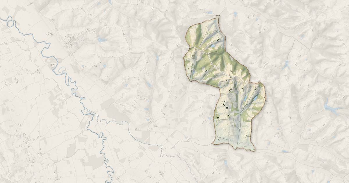 Portrait cartographique de Courties : relief, eau, forêts, bâti et voies, calculés à partir des données de l'IGN