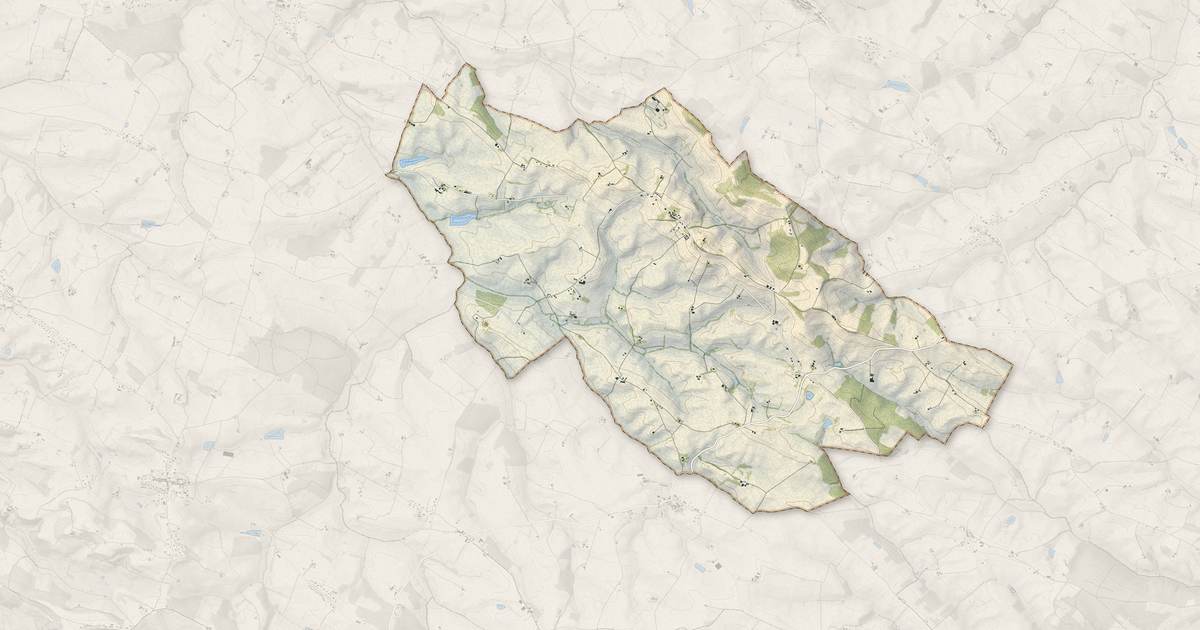 Portrait cartographique de Crastes : relief, eau, forêts, bâti et voies, calculés à partir des données de l'IGN