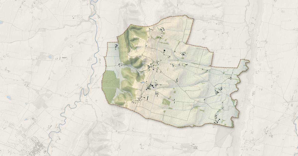 Portrait cartographique de Duffort : relief, eau, forêts, bâti et voies, calculés à partir des données de l'IGN