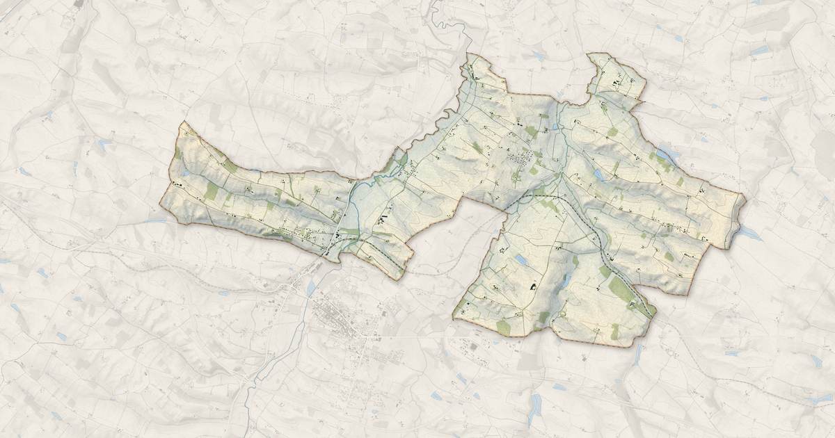 Portrait cartographique de Escornebœuf : relief, eau, forêts, bâti et voies, calculés à partir des données de l'IGN