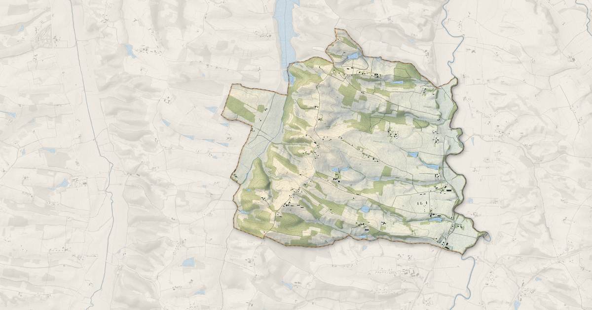 Portrait cartographique de Estipouy : relief, eau, forêts, bâti et voies, calculés à partir des données de l'IGN