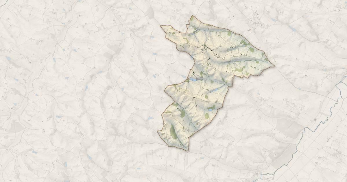 Portrait cartographique de Frégouville : relief, eau, forêts, bâti et voies, calculés à partir des données de l'IGN