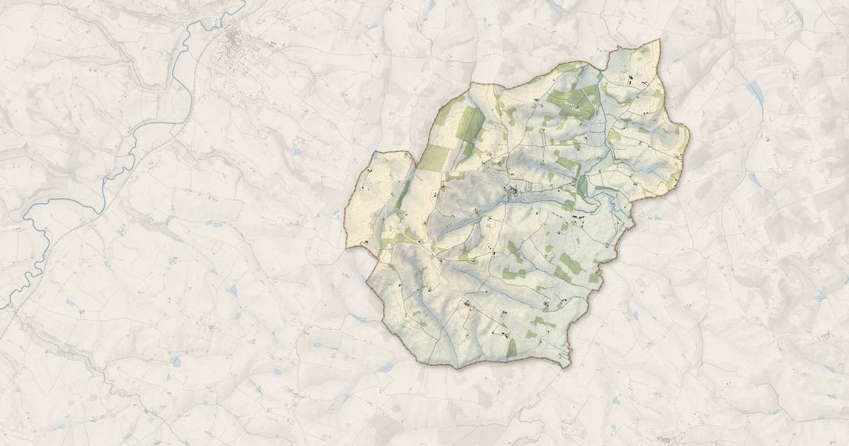 Portrait cartographique de Gimbrède : relief, eau, forêts, bâti et voies, calculés à partir des données de l'IGN